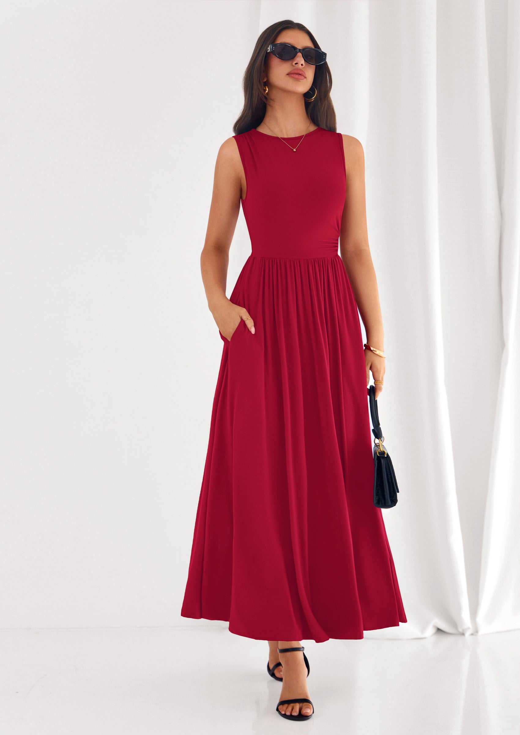 PRETTYGARDEN Summer Maxi Dresses for Women Sleeveless A Line Flowy Long Casual Sundress Wedding Guest Fashion Clothing PRETTYGARDEN