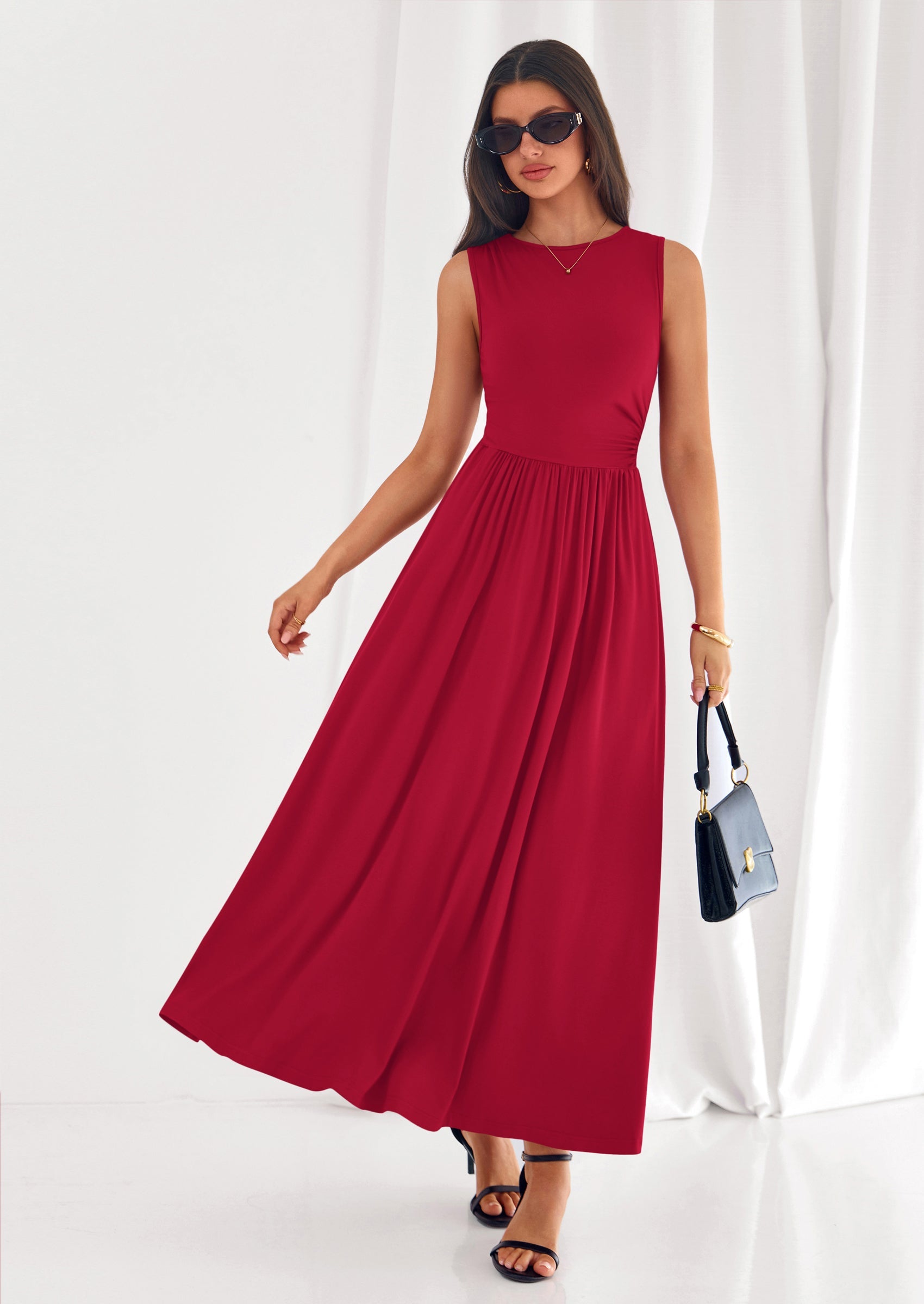 PRETTYGARDEN Summer Maxi Dresses for Women Sleeveless A Line Flowy Long Casual Sundress Wedding Guest Fashion Clothing PRETTYGARDEN