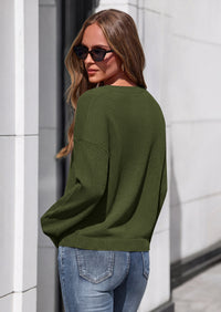 PRETTYGARDEN Women's Fall Fashion V Neck Cozy Sweaters | Soft Stretchy Warm, Chunky Knit Pullover, Loose Fit Long Sleeve Tops, Dressy Casual Blouses,Trendy Holiday Winter Outfits