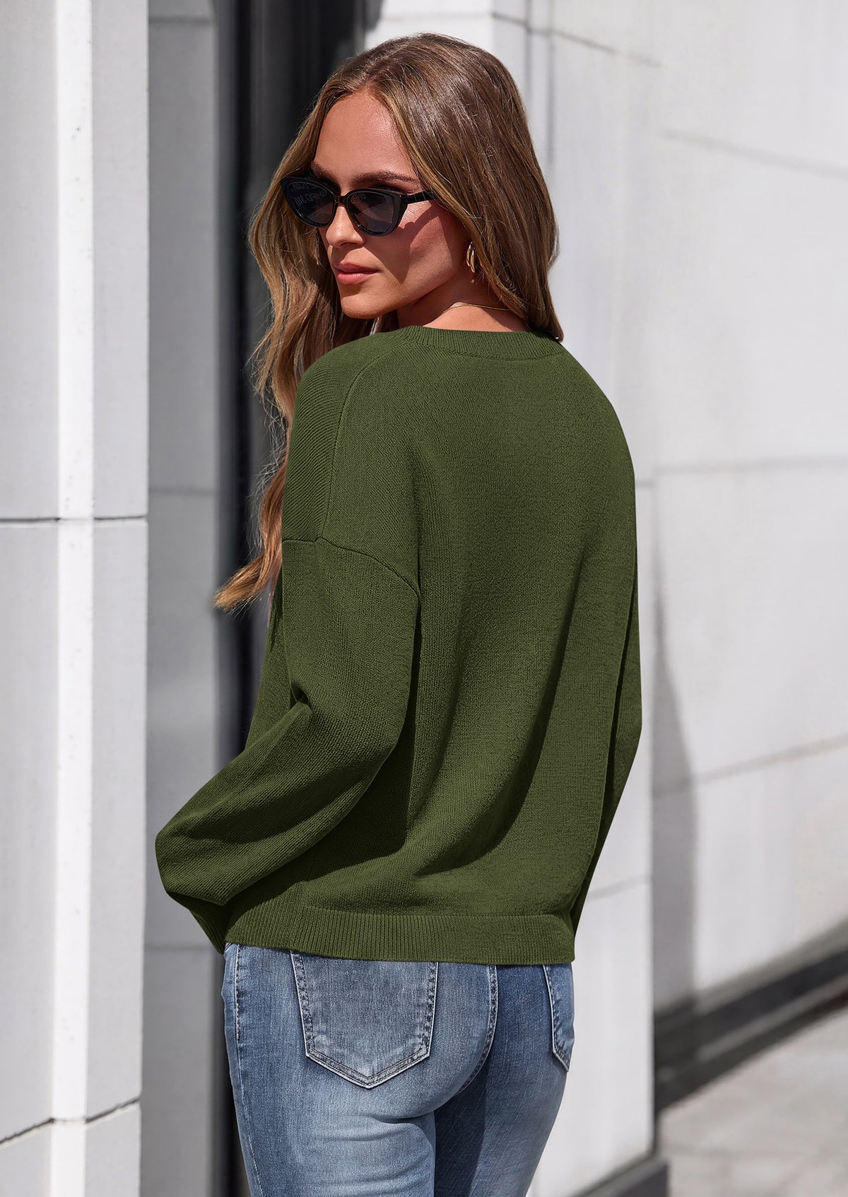 PRETTYGARDEN Women's Fall Fashion V Neck Cozy Sweaters | Soft Stretchy Warm, Chunky Knit Pullover, Loose Fit Long Sleeve Tops, Dressy Casual Blouses,Trendy Holiday Winter Outfits