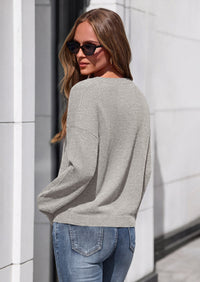 PRETTYGARDEN Women's Fall Fashion V Neck Cozy Sweaters | Soft Stretchy Warm, Chunky Knit Pullover, Loose Fit Long Sleeve Tops, Dressy Casual Blouses,Trendy Holiday Winter Outfits