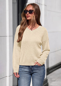 PRETTYGARDEN Women's Fall Fashion V Neck Cozy Sweaters | Soft Stretchy Warm, Chunky Knit Pullover, Loose Fit Long Sleeve Tops, Dressy Casual Blouses,Trendy Holiday Winter Outfits