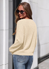 PRETTYGARDEN Women's Fall Fashion V Neck Cozy Sweaters | Soft Stretchy Warm, Chunky Knit Pullover, Loose Fit Long Sleeve Tops, Dressy Casual Blouses,Trendy Holiday Winter Outfits