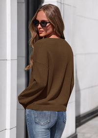 PRETTYGARDEN Women's Fall Fashion V Neck Cozy Sweaters | Soft Stretchy Warm, Chunky Knit Pullover, Loose Fit Long Sleeve Tops, Dressy Casual Blouses,Trendy Holiday Winter Outfits