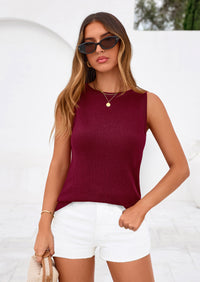 PRETTYGARDEN Tank Top for Women Summer Sleeveless Sweater Tops Spring Business Casual Work Shirts Ribbed Knit Blouses