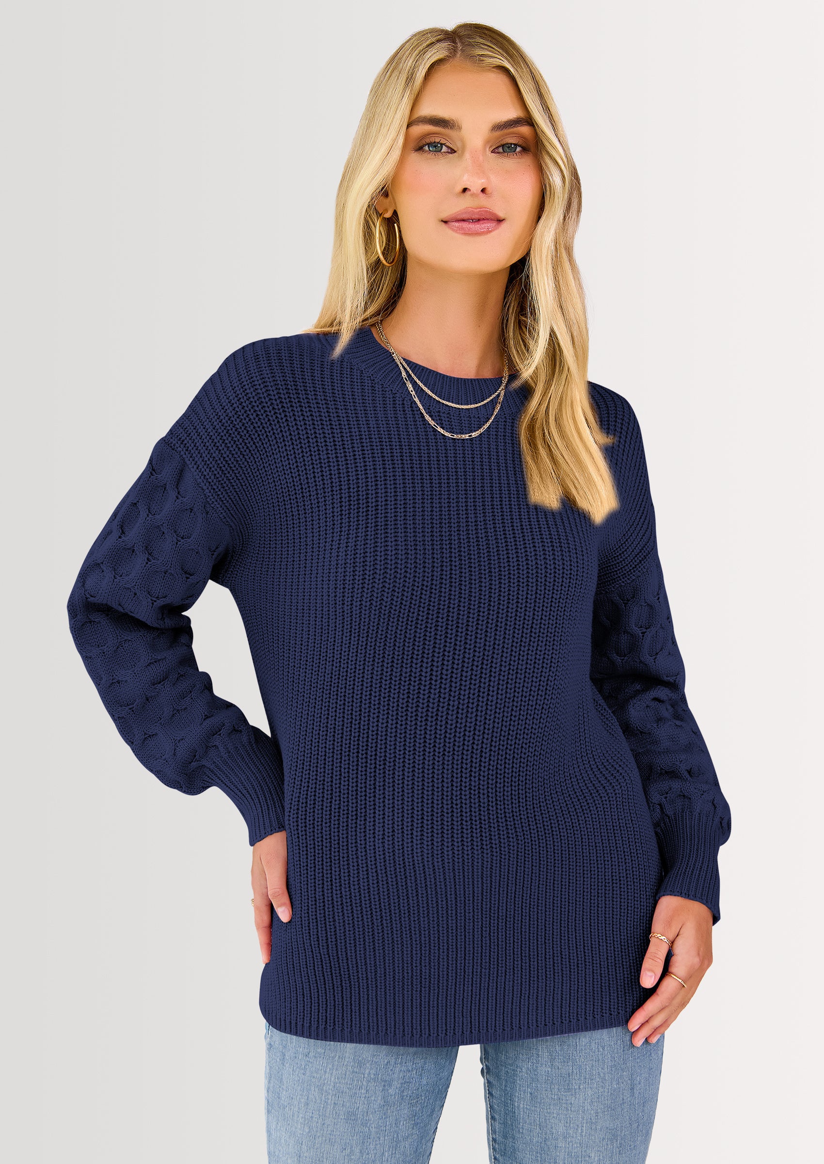 PRETTYGARDEN Women's Fall Pullover Sweater Casual Long Sleeve Loose Chunky Knit Tops Blouse Winter Fashion Clothing