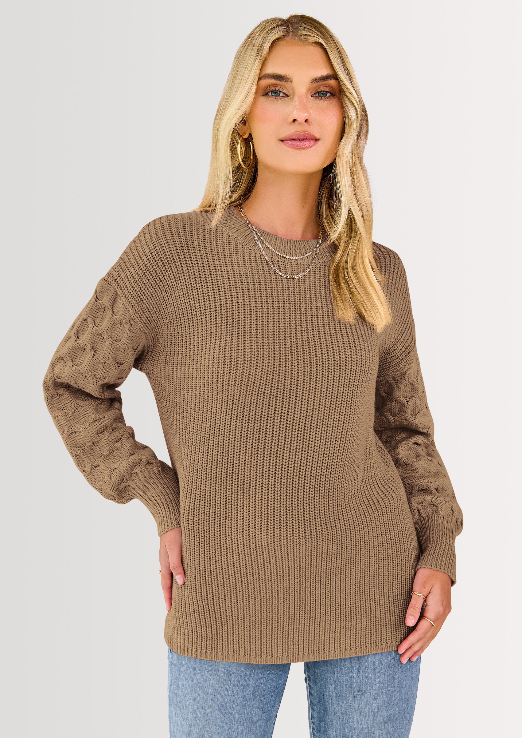 PRETTYGARDEN Women's Fall Pullover Sweater Casual Long Sleeve Loose Chunky Knit Tops Blouse Winter Fashion Clothing