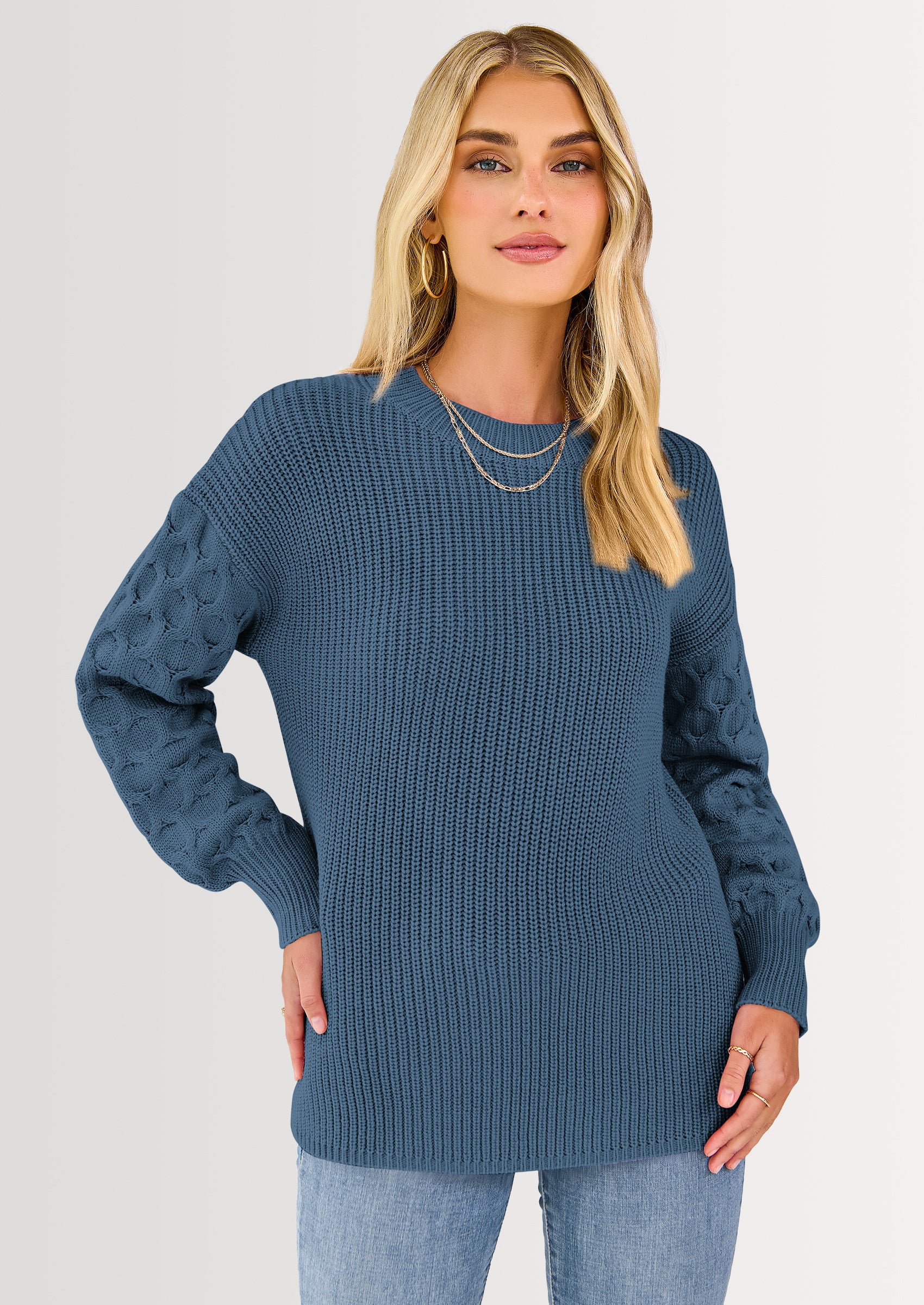 PRETTYGARDEN Women's Fall Pullover Sweater Casual Long Sleeve Loose Chunky Knit Tops Blouse Winter Fashion Clothing