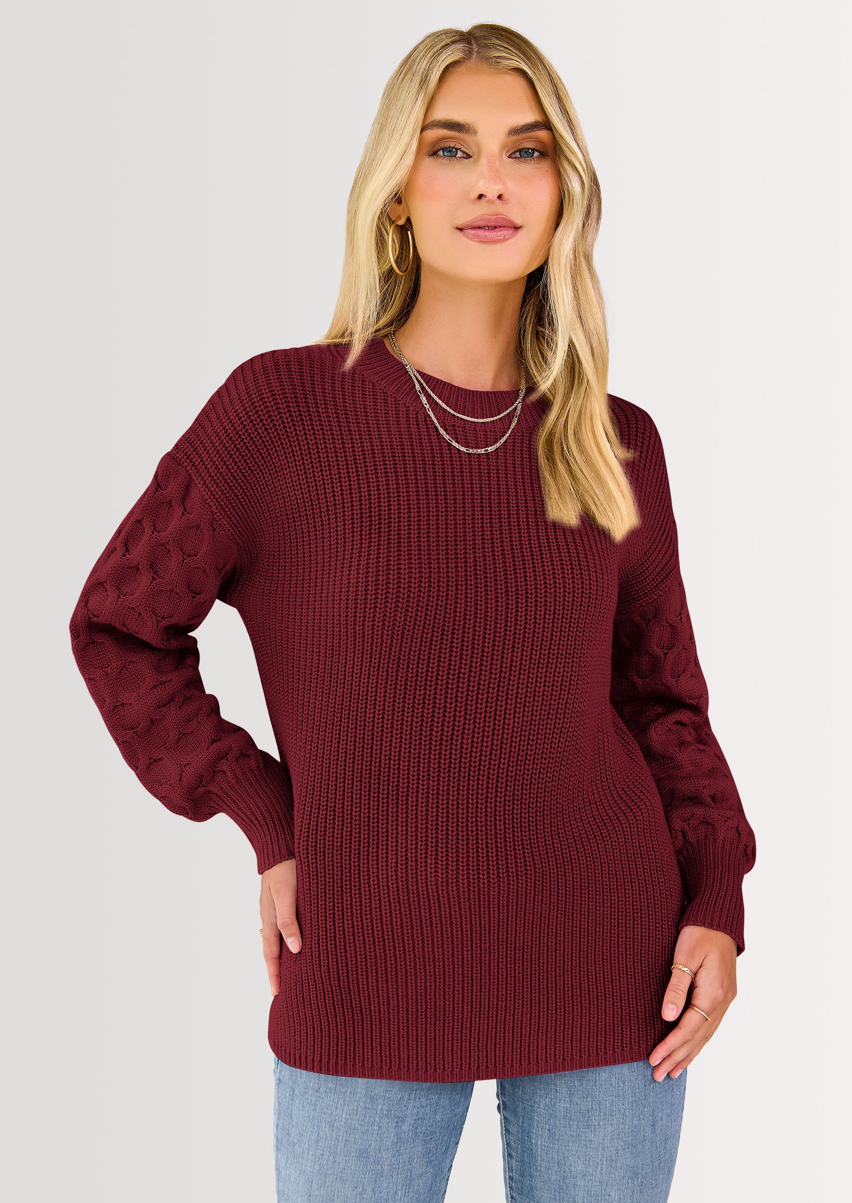 PRETTYGARDEN Women's Fall Pullover Sweater Casual Long Sleeve Loose Chunky Knit Tops Blouse Winter Fashion Clothing