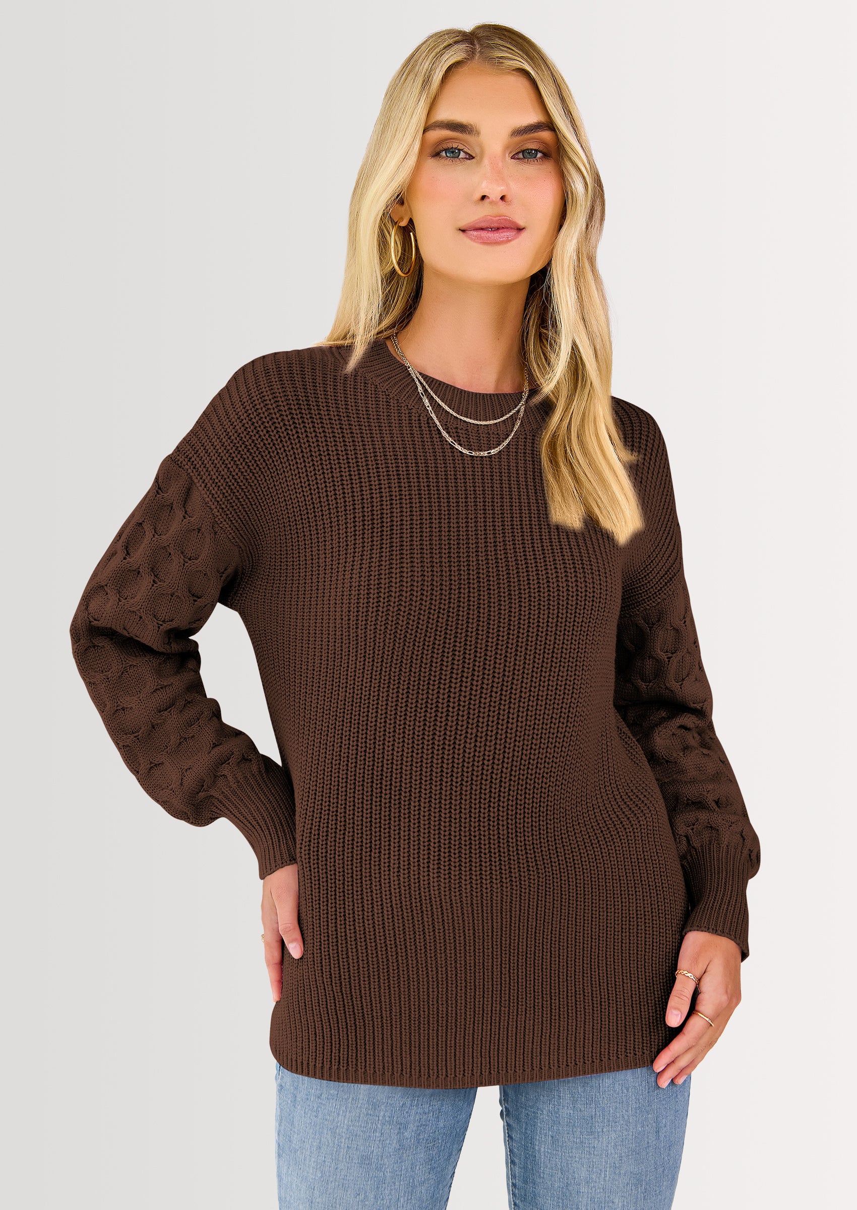 PRETTYGARDEN Women's Fall Pullover Sweater Casual Long Sleeve Loose Chunky Knit Tops Blouse Winter Fashion Clothing