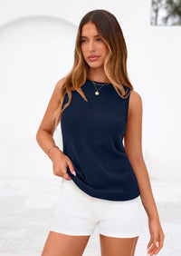 PRETTYGARDEN Tank Top for Women Summer Sleeveless Sweater Tops Spring Business Casual Work Shirts Ribbed Knit Blouses