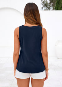 PRETTYGARDEN Tank Top for Women Summer Sleeveless Sweater Tops Spring Business Casual Work Shirts Ribbed Knit Blouses
