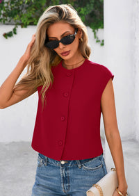 PRETTYGARDEN Women's Summer Suit Vest Dressy Casual Crop Tops Business Work Office Clothes Trendy Blazer Waistcoat PRETTYGARDEN