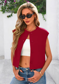 PRETTYGARDEN Women's Summer Suit Vest Dressy Casual Crop Tops Business Work Office Clothes Trendy Blazer Waistcoat PRETTYGARDEN