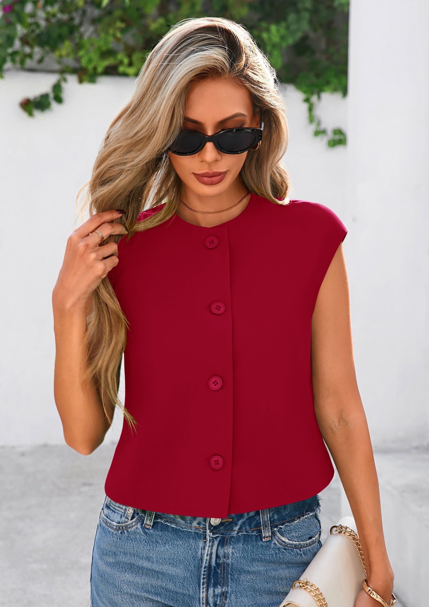 PRETTYGARDEN Women's Summer Suit Vest Dressy Casual Crop Tops Business Work Office Clothes Trendy Blazer Waistcoat PRETTYGARDEN