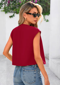 PRETTYGARDEN Women's Summer Suit Vest Dressy Casual Crop Tops Business Work Office Clothes Trendy Blazer Waistcoat PRETTYGARDEN