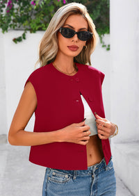 PRETTYGARDEN Women's Summer Suit Vest Dressy Casual Crop Tops Business Work Office Clothes Trendy Blazer Waistcoat PRETTYGARDEN