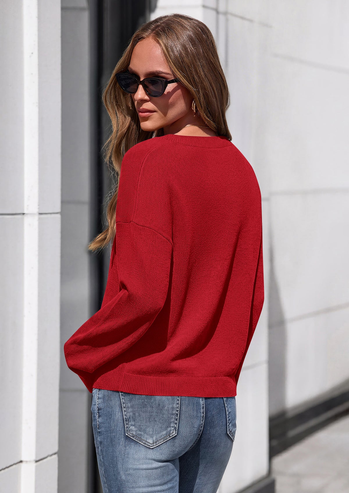 PRETTYGARDEN Women's Fall Fashion V Neck Cozy Sweaters | Soft Stretchy Warm, Chunky Knit Pullover, Loose Fit Long Sleeve Tops, Dressy Casual Blouses,Trendy Holiday Winter Outfits