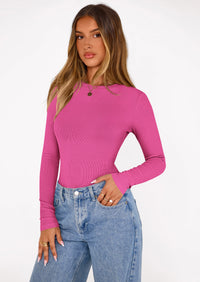 PRETTYGARDEN Bodysuits for Women 2025 Fall Long Sleeve Shirts Slim Fitted Basic Ribbed Layering Tops Fashion Winter Clothing PRETTYGARDEN