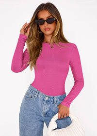 PRETTYGARDEN Bodysuits for Women 2025 Fall Long Sleeve Shirts Slim Fitted Basic Ribbed Layering Tops Fashion Winter Clothing PRETTYGARDEN