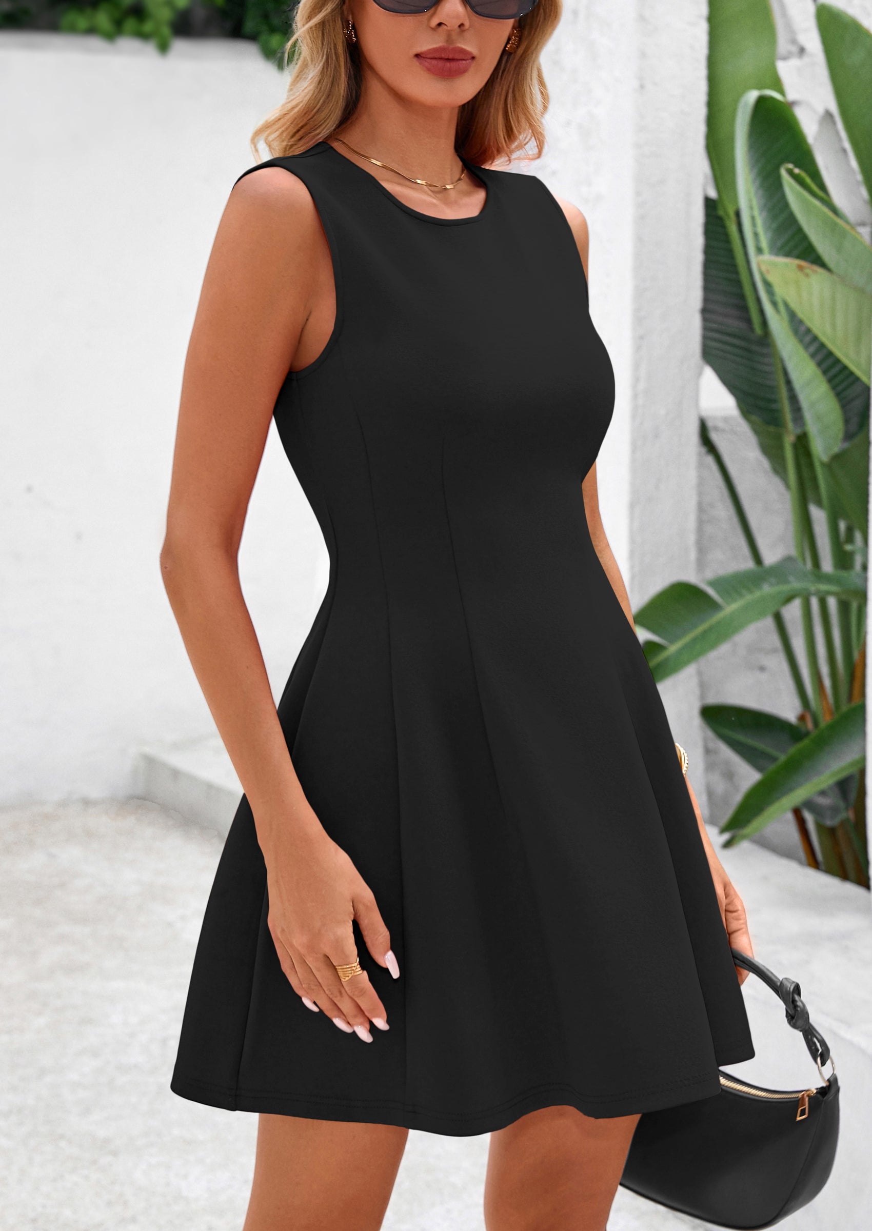 PRETTYGARDEN Women's Short Summer Dress Elegant Classy A Line Sleeveless Tank Graduation Cocktail Party Mini Dresses