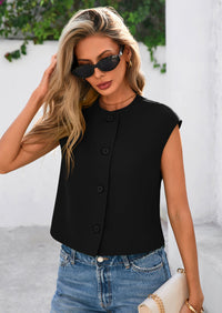 PRETTYGARDEN Women's Summer Suit Vest Dressy Casual Crop Tops Business Work Office Clothes Trendy Blazer Waistcoat PRETTYGARDEN