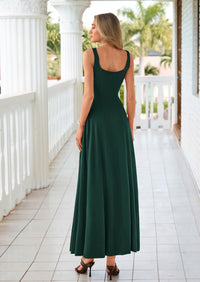 PRETTYGARDEN Cocktail Dresses for Women Formal Summer Sleeveless A Line Long Flowy Spring Wedding Guest Party Midi Dress