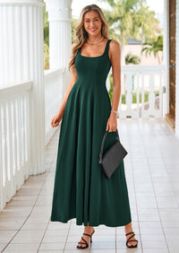 PRETTYGARDEN Cocktail Dresses for Women Formal Summer Sleeveless A Line Long Flowy Spring Wedding Guest Party Midi Dress