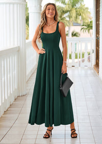 PRETTYGARDEN Cocktail Dresses for Women Formal Summer Sleeveless A Line Long Flowy Spring Wedding Guest Party Midi Dress