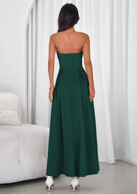 PRETTYGARDEN Cocktail Dresses for Women Summer Formal Elegant Tube Top Strapless Spring Wedding Guest Party Midi Dress PRETTYGARDEN