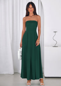 PRETTYGARDEN Cocktail Dresses for Women Summer Formal Elegant Tube Top Strapless Spring Wedding Guest Party Midi Dress PRETTYGARDEN