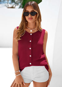 PRETTYGARDEN Womens Sweater Vest Spring Tops Cute Summer Sleeveless Cardigan Casual Knit Button Up Tank Tops PRETTYGARDEN