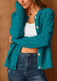 PRETTYGARDEN Women's Knit Cardigan Sweaters Casual Long Sleeve Open Front Button Down Trendy Jackets Outerwear