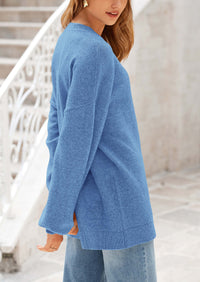 PRETTYGARDEN Women's Fall Sweaters Casual Crew Neck Long Sleeve Pullover Tops Ribbed Knit Loose Fit Winter Clothes