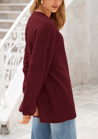 PRETTYGARDEN Women's Fall Sweaters Casual Crew Neck Long Sleeve Pullover Tops Ribbed Knit Loose Fit Winter Clothes