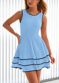 PRETTYGARDEN Women's Summer Sundresses Casual Elegant Sleeveless Flowy Tiered Ruffle A Line Mini Graduation Party Dress