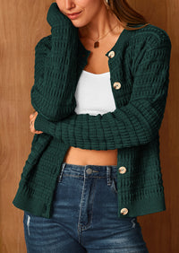 PRETTYGARDEN Women's Knit Cardigan Sweaters Casual Long Sleeve Open Front Button Down Trendy Jackets Outerwear