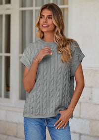 PRETTYGARDEN Women's Sweater Vest Summer Short Sleeve Tops Casual Crewneck Knit Oversized Pullover Trendy Spring Outfits PRETTYGARDEN