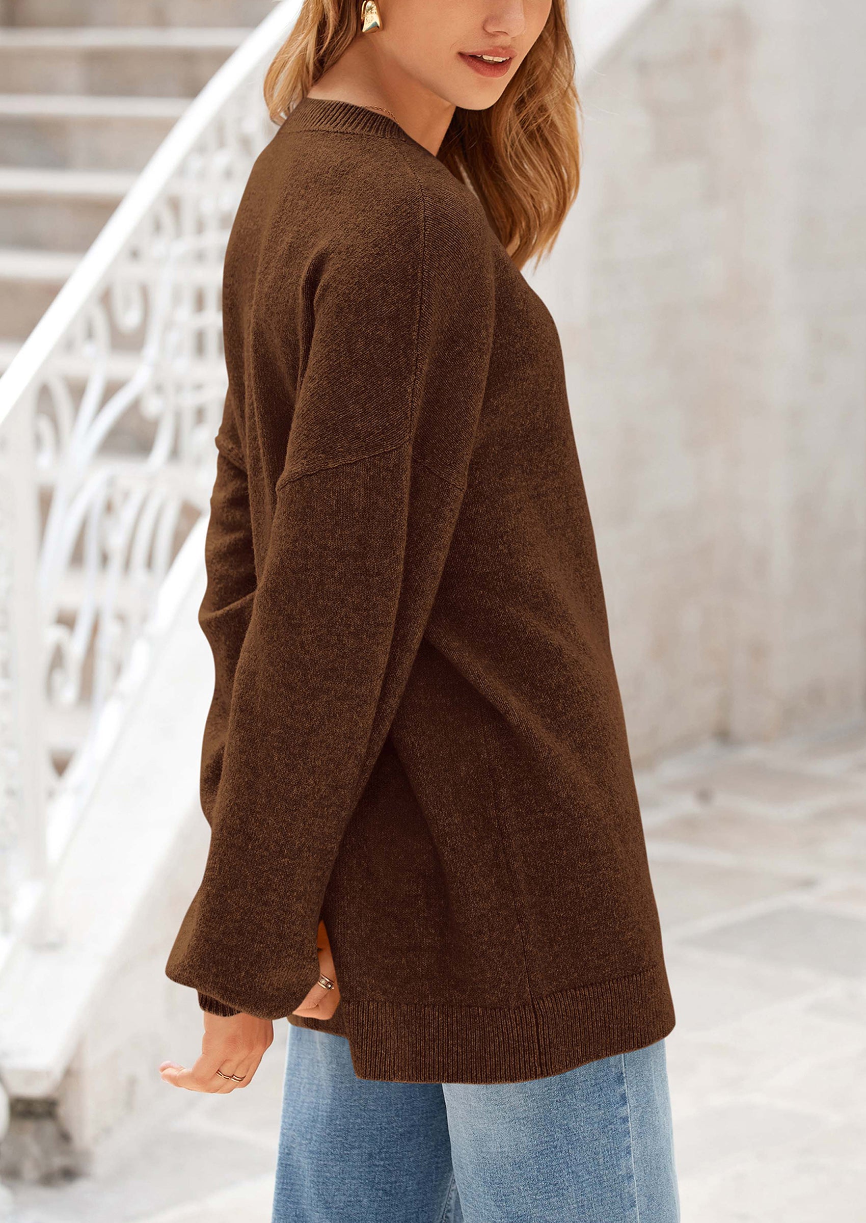 PRETTYGARDEN Women's Fall Sweaters Casual Crew Neck Long Sleeve Pullover Tops Ribbed Knit Loose Fit Winter Clothes