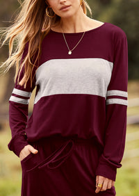 PRETTYGARDEN Women's Color Block 2 Piece Spring Tracksuit Crewneck Long Sleeve Tops Long Sweatpants Outfits Lounge Sets