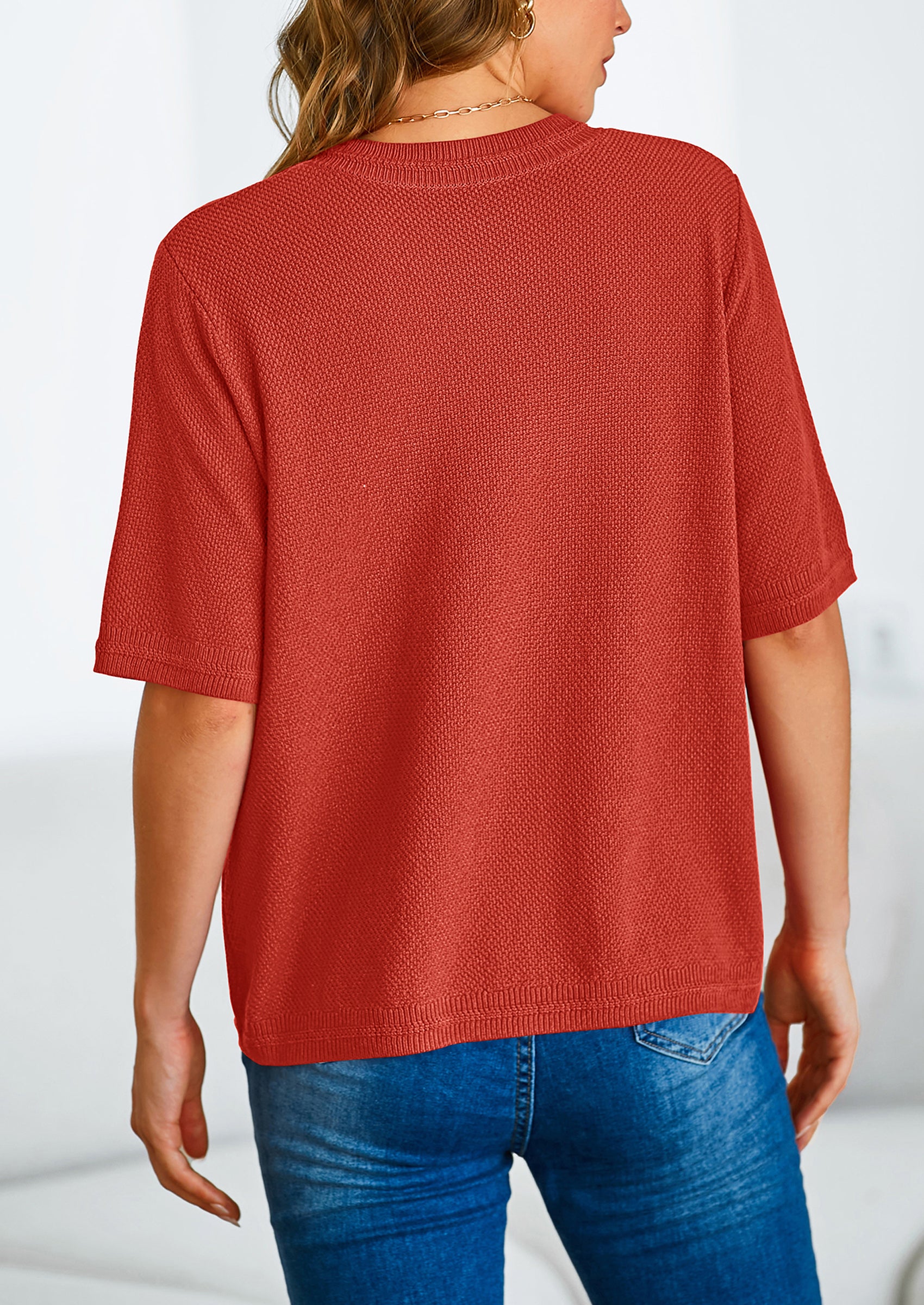 PRETTYGARDEN Women's Summer Button Down Shirts Casual Short Sleeve Crew Neck Ribbed Knit Blouse Top Cardigans