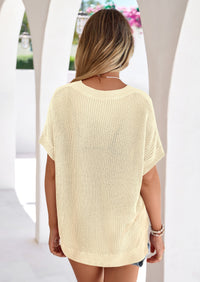 PRETTYGARDEN Women's Spring Short Sleeve Sweaters Lightweight V Neck Casual Going Out Summer T PRETTYGARDEN