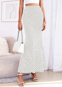 PRETTYGARDEN Maxi Skirts for Women 2026 Summer Flowy High Waisted Polka Dot Mermaid Office Work Spring Fashion Long Skirt PRETTYGARDEN