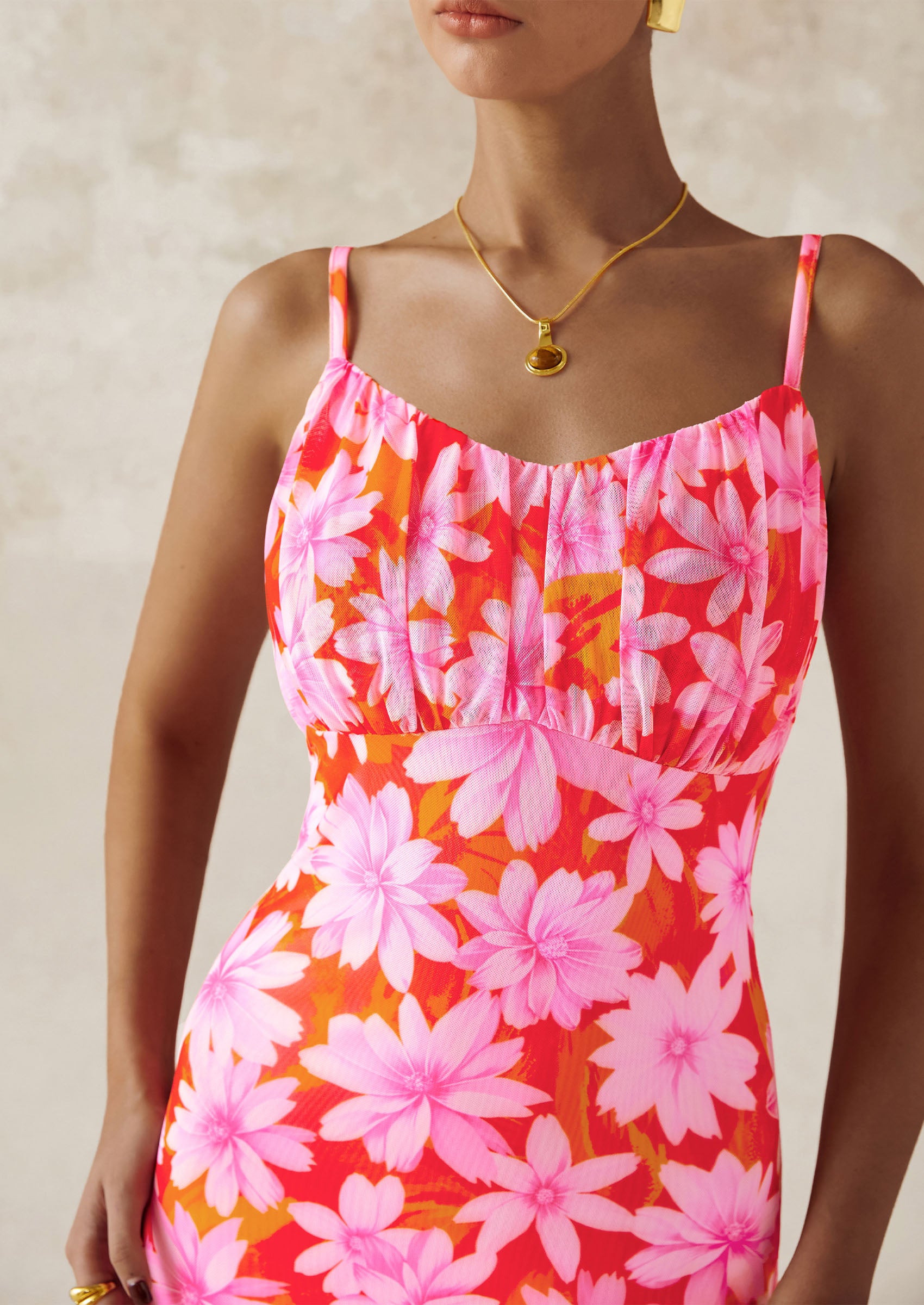 PRETTYGARDEN Women's Bodycon Maxi Dress Floral Sundress Sleeveless Spaghetti Strap Cocktail Party Dress