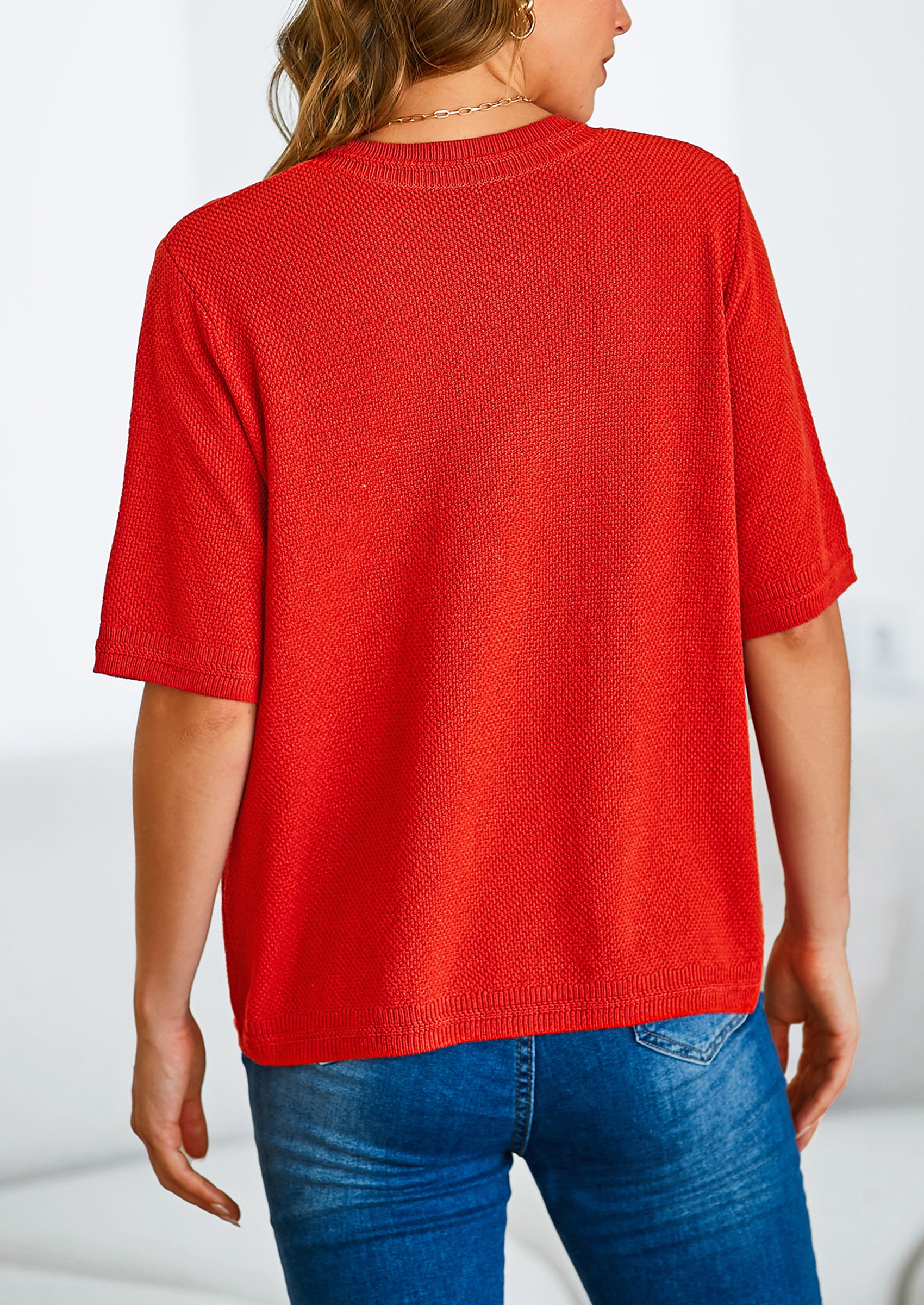 PRETTYGARDEN Women's Summer Button Down Shirts Casual Short Sleeve Crew Neck Ribbed Knit Blouse Top Cardigans