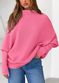 PRETTYGARDEN Womens Sweaters Fall Fashion Casual Loose Turtleneck Batwing Long Sleeve Knit Sweater Pullover Tops