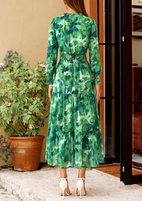 PRETTYGARDEN Women's Floral Maxi Dress Spring Long Sleeve V Neck Casual A Line Long Flowy Boho Party Dresses