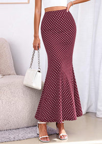 PRETTYGARDEN Maxi Skirts for Women 2026 Summer Flowy High Waisted Polka Dot Mermaid Office Work Spring Fashion Long Skirt PRETTYGARDEN