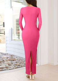 PRETTYGARDEN Bodycon Maxi Dress Fall Floral Long Sleeve Sexy Mesh Cocktail Wedding Guest Long Dresses