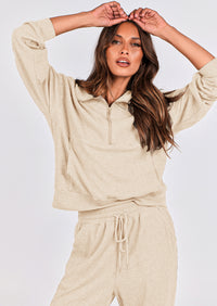 PRETTYGARDEN Women's Fall 2 Piece Lounge Sets Zip Up Sweatshirt Jogger Pants Sweat Track Suits Travel Outfit Winter Clothing